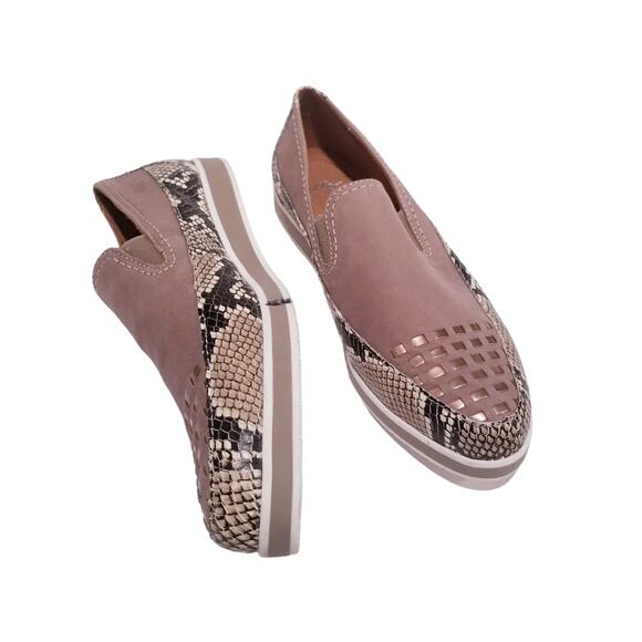ARA Shoes Luftpolster Snake Print Studded Slip On Loafer - Picture 2 of 13